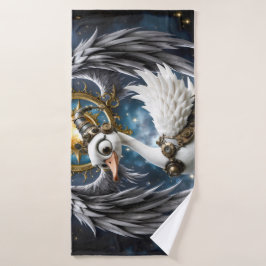 Conjunto De Toalhas O Cisne Curioso de Relógio.