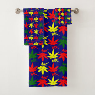 Conjunto De Toalhas O Designer de Folhas de Semana foi Colorido