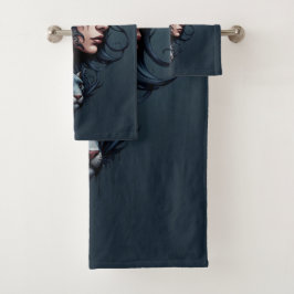 Conjunto De Toalhas O leopardo negro e as mulheres se dirigem.