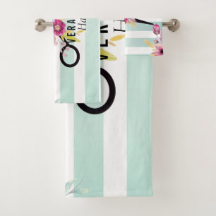 Conjunto De Toalhas O ouro do cabeleireiro Scissor & a beleza listra