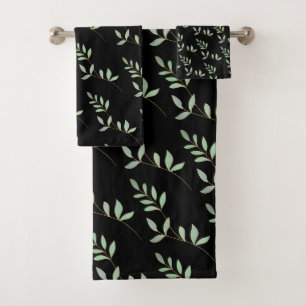 CONJUNTO DE TOALHAS O OUTONO DEIXA O BANHEIRO PRETO DEFINIDO