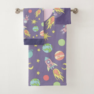 Conjunto De Toalhas O padrão e o nome da garota de espaço para entre
