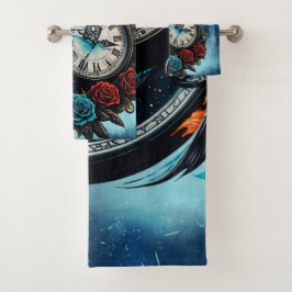 Conjunto De Toalhas O Relógio Na Mista do Infinito.