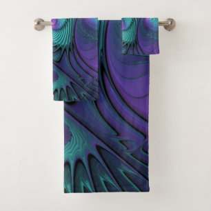 Conjunto De Toalhas O roxo encontra a arte abstrata moderna do Fractal