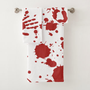 Conjunto De Toalhas O sangue embebeu o impressão sangrento o Dia das