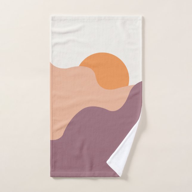 Conjunto De Toalhas O Sol se abaixa atrás das colinas roxas (Toalha de mão)