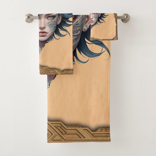 Conjunto De Toalhas O tigre e a mulher, força e graça. (Insitu)