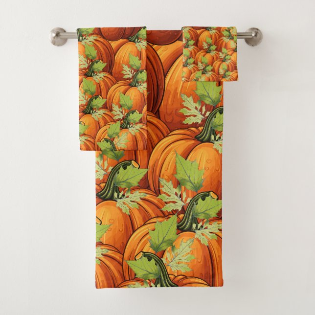 CONJUNTO DE TOALHAS OBRIGADO AOS PUMPKINS DO DIA (Insitu)