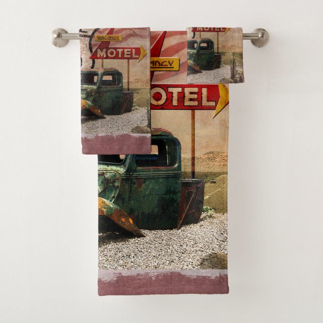 Conjunto De Toalhas Obtenha seus pontapés na rota 66 (Insitu)