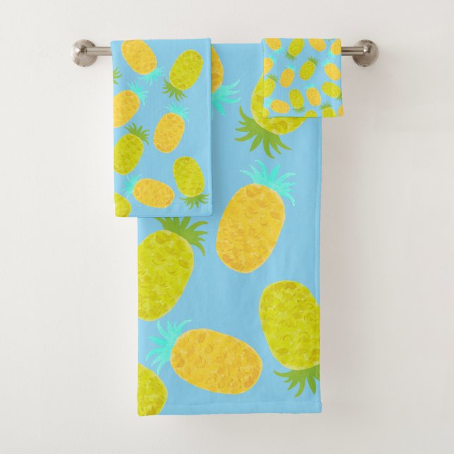 Conjunto De Toalhas Ocean Pineapples Pattern (Insitu)