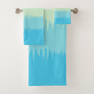 Conjunto De Toalhas Oceano Aqua Blue Jade Beige Brown Cream