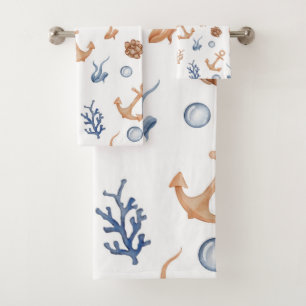 Conjunto De Toalhas Oceano Aquarela