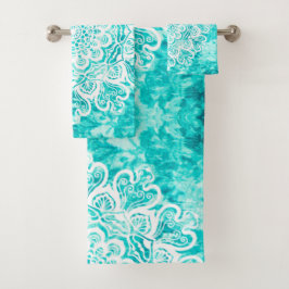 Conjunto De Toalhas Oceano Azul Mediterrâneo Mandala Nórdica