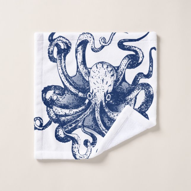 Conjunto De Toalhas Octopus azul (Pano de lavar)