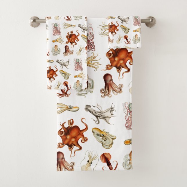 Conjunto De Toalhas Octopus Cephaloposo Oceânico (Insitu)