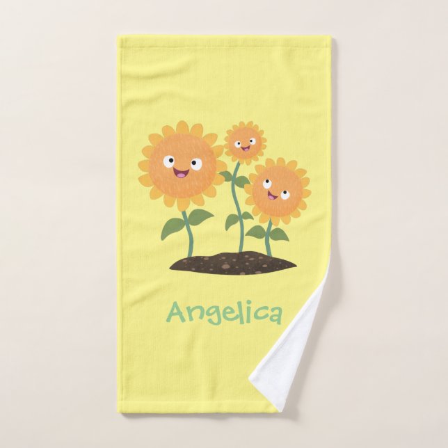 Conjunto De Toalhas Óculos de desenho animados bonitos e felizes (Toalha de mão)