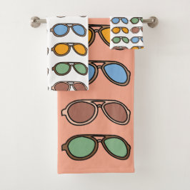 Conjunto De Toalhas Óculos de Sol Coloridos Óculos de Sol de Verão