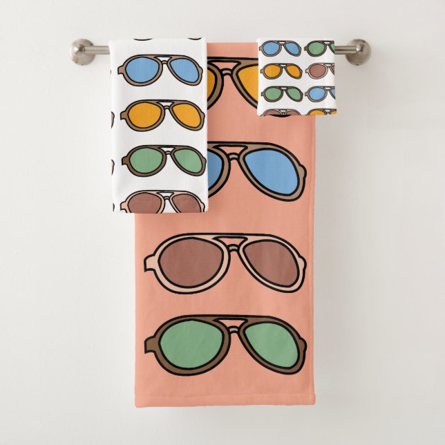 Conjunto De Toalhas Óculos escuros óculos coloridos de verão (Insitu)