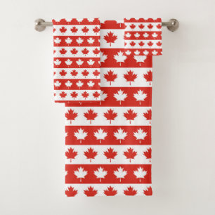 Conjunto De Toalhas Oh Canadá   Folha de Maçã Vermelha Elegante