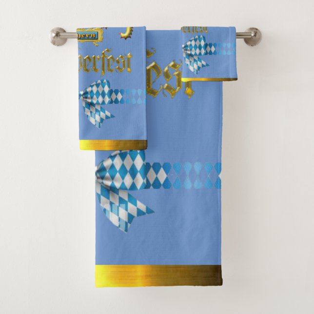 Conjunto De Toalhas Oktoberfest Genuine Bavaria Crest Gift e convidado (Insitu)
