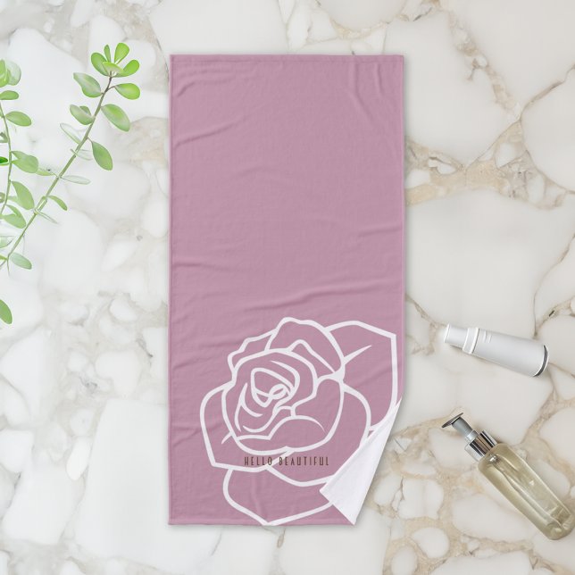 Conjunto De Toalhas Olá, Bela - Rosa Rosa Chic Moderno (Criador carregado)