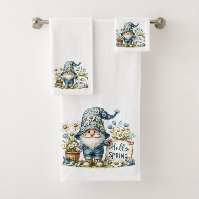 Conjunto De Toalhas Olá, Primavera Gnome Towel Trio (Insitu)