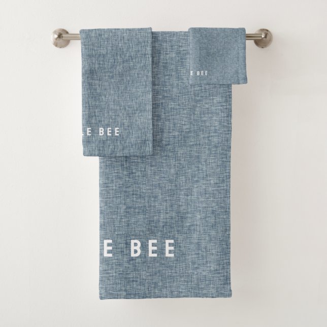 Conjunto De Toalhas Olhar de Jeans Azul Denim (Insitu)