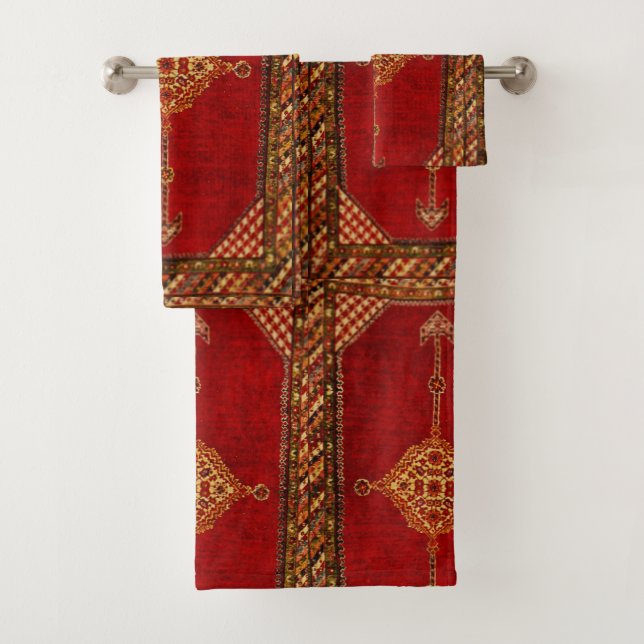 Conjunto De Toalhas Olhar do teste padrão do tapete persa (Insitu)