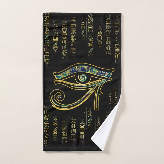 Conjunto De Toalhas Olho egípcio de Horus em hieroglyphics e em (Toalha de mão)