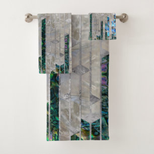 Conjunto De Toalhas Olmo e madrepérola geométricos abstratos
