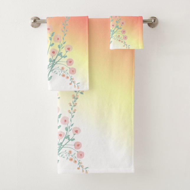 Conjunto De Toalhas Ómbolo Rosa E Amarelo (Insitu)