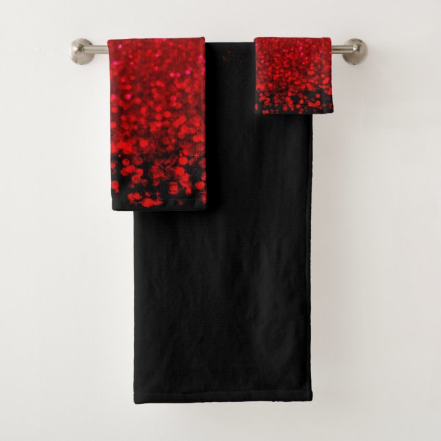 Conjunto De Toalhas Ombre vermelho e preto (Insitu)