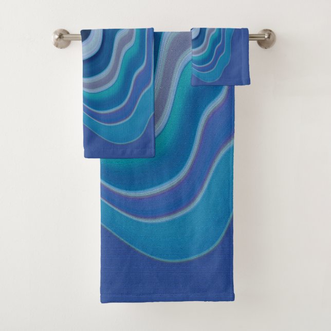 Conjunto De Toalhas Onda Azul (Insitu)