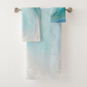 Conjunto De Toalhas Onda azul do oceano Pacífico fresco quebrando
