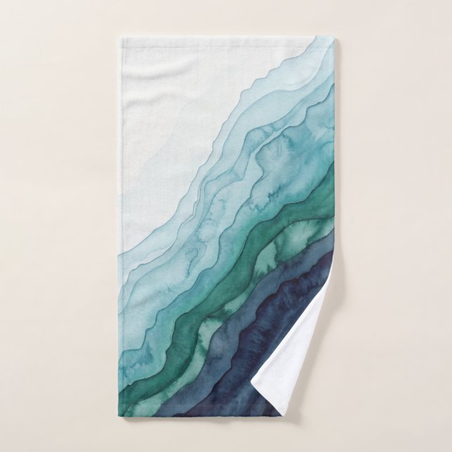 Conjunto De Toalhas Ondas Abstratas do Oceano (Toalha de mão)