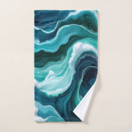 Conjunto De Toalhas Ondas abstratas do oceano