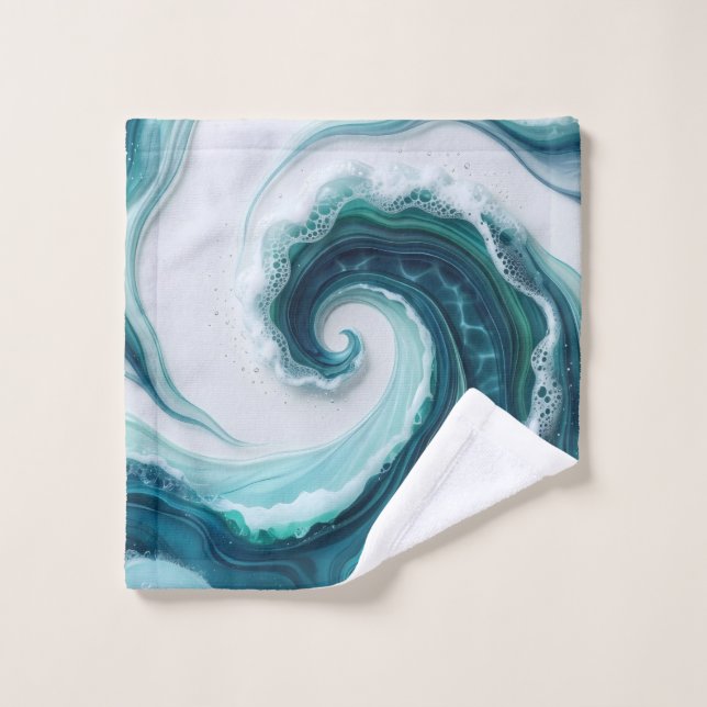 Conjunto De Toalhas ondas abstratas do oceano (Pano de lavar)