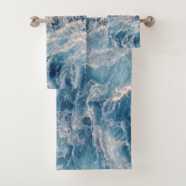 Conjunto De Toalhas Ondas azuis do oceano