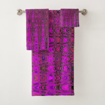 Ondas de Boomerang Retro Magenta Abstratas