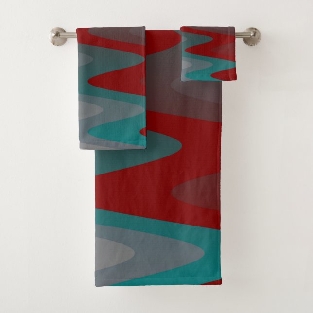 Conjunto De Toalhas ondas de cinza de madeira (Insitu)