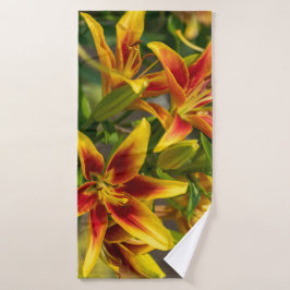 Conjunto De Toalhas Orange Daylily Art, Fotografia Canadiana