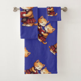Conjunto De Toalhas Orange Kitties Reading Burns Night