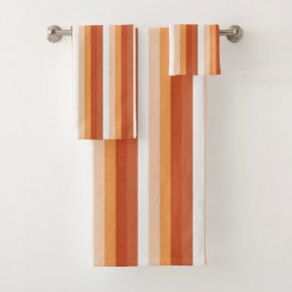 Conjunto De Toalhas Orange Stipes