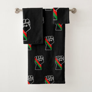 Conjunto De Toalhas orgulho negro punho vermelho verde bandeira pan-af