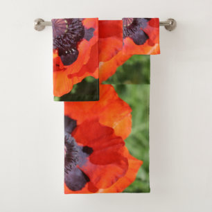 Conjunto De Toalhas Oriental Poppy Flower