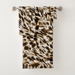 Conjunto De Toalhas Orifícios castanhos em movimento, escuros e esbran