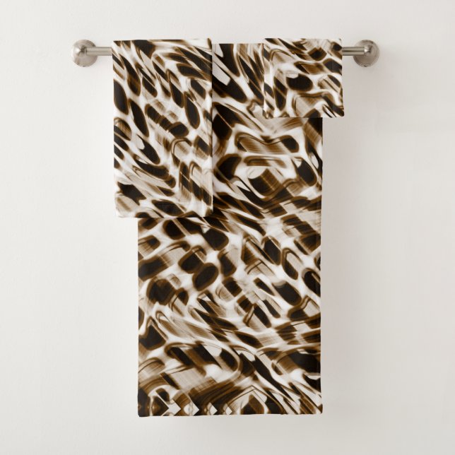 Conjunto De Toalhas Orifícios castanhos em movimento, escuros e esbran (Insitu)