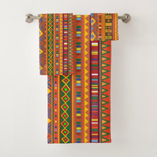 Conjunto De Toalhas Ornamento africano 001