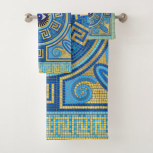 Conjunto De Toalhas Ornamento de Azulejo Mosaico Mau