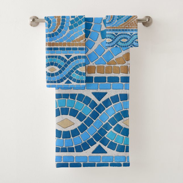 Conjunto De Toalhas Ornamento do Azulejo Mosaico Grego (Insitu)